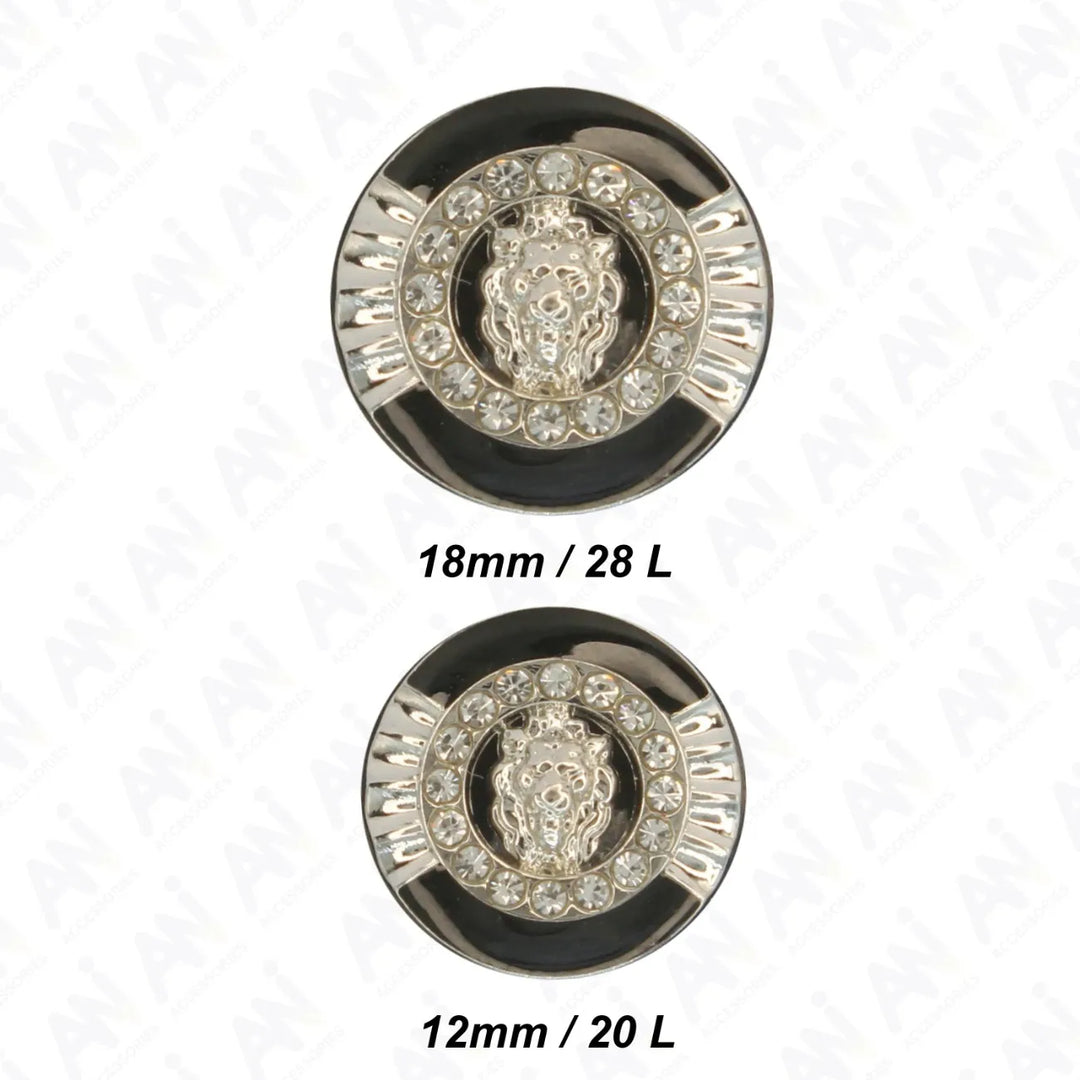 Lion Rhinestone Shirt Buttons | 14mm(22L) & 18mm(28L)