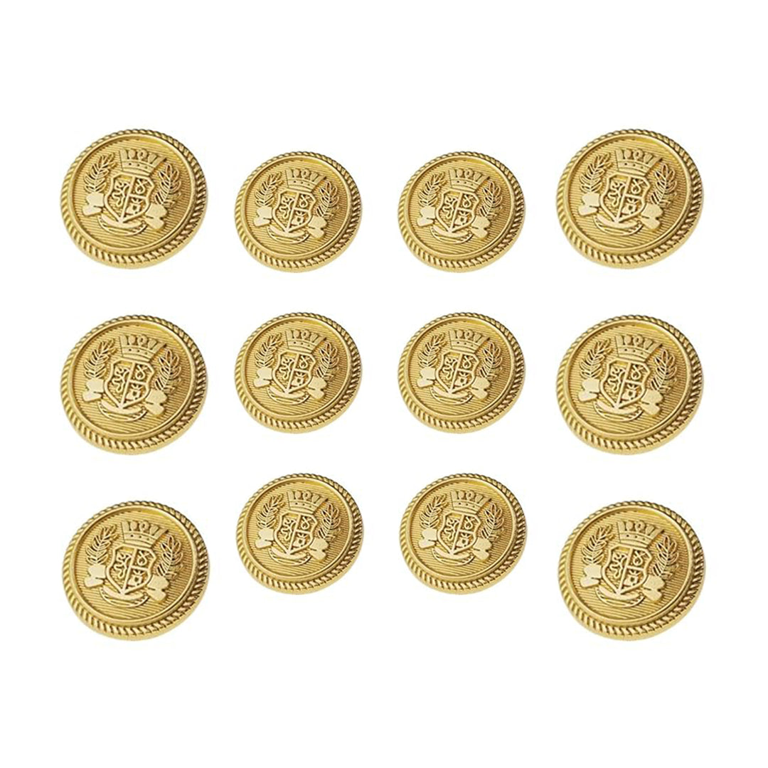 Royal Crest Antique Gold Metal Buttons