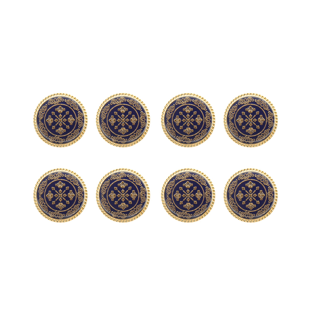 Ornate Metal Buttons with Floral Motif