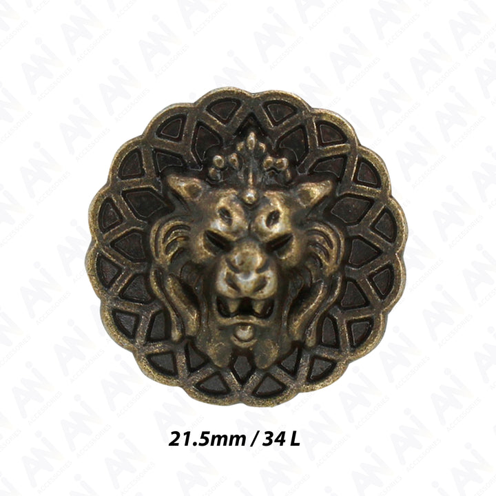 Lion Head Buttons for Clothing and Accessories