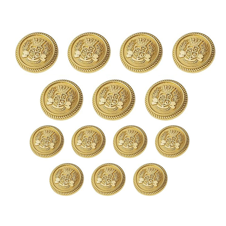 Imperial Gold Crest Metal Button (7 Big + 7 Small)