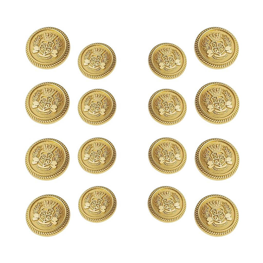 Royal imperial crest Metal button ( Pack of 8 Big + 8 Small)