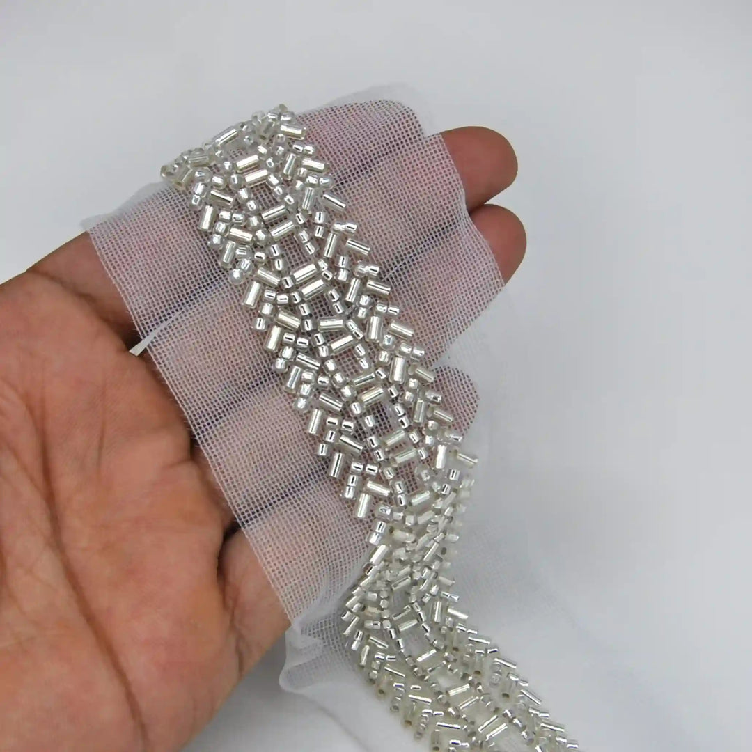 Glass Beaded Lace Trim - Cutdana