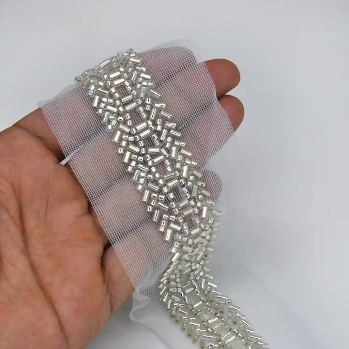 Glass Beaded Lace Trim - Cutdana
