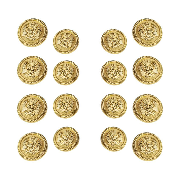 Royal Crest Antique Gold Metal Buttons