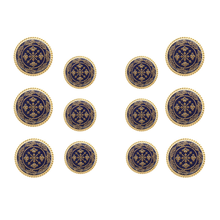 Ornate Snowflake Metal Buttons ( 6 Big + 6 Small)