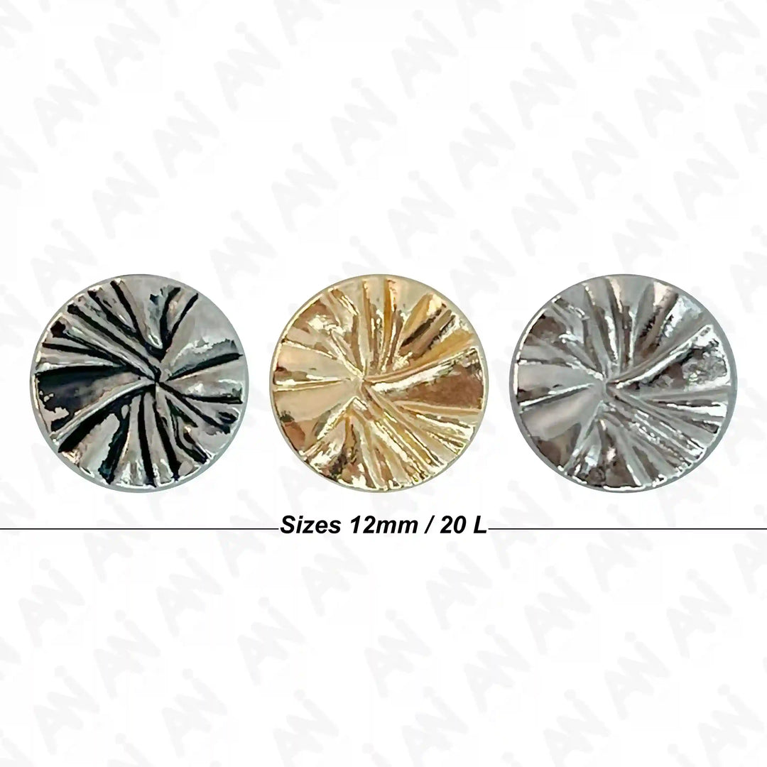 Radiant Ribbed Metal Buttons