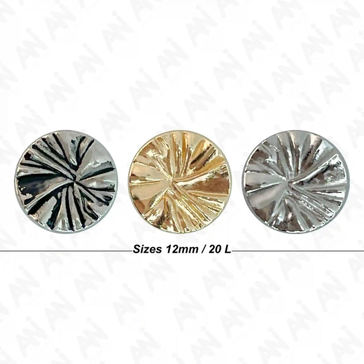 Radiant Ribbed Metal Buttons