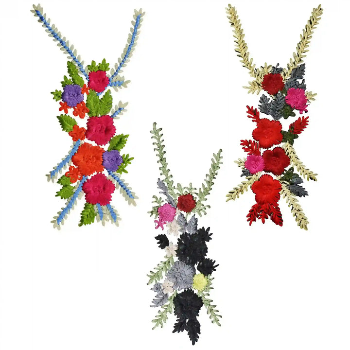 Elegant Crimson Floral Patch