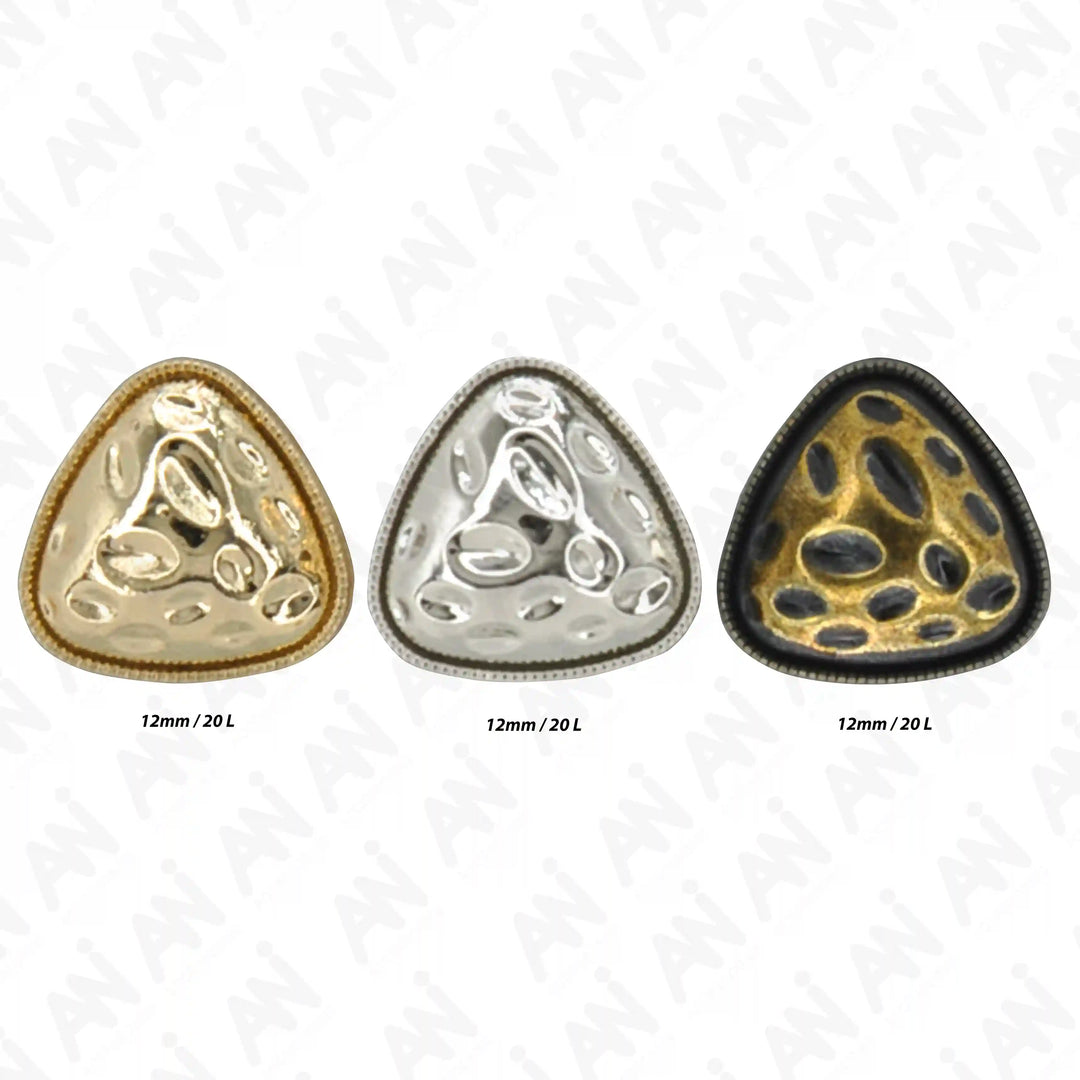 Round Triangle Hammered12mm Shirt Buttons
