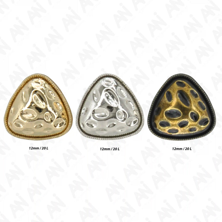 Round Triangle Hammered12mm Shirt Buttons