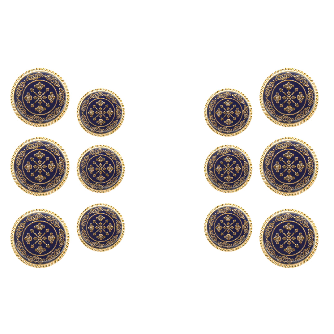 Ornate Metal Buttons with Floral Motif