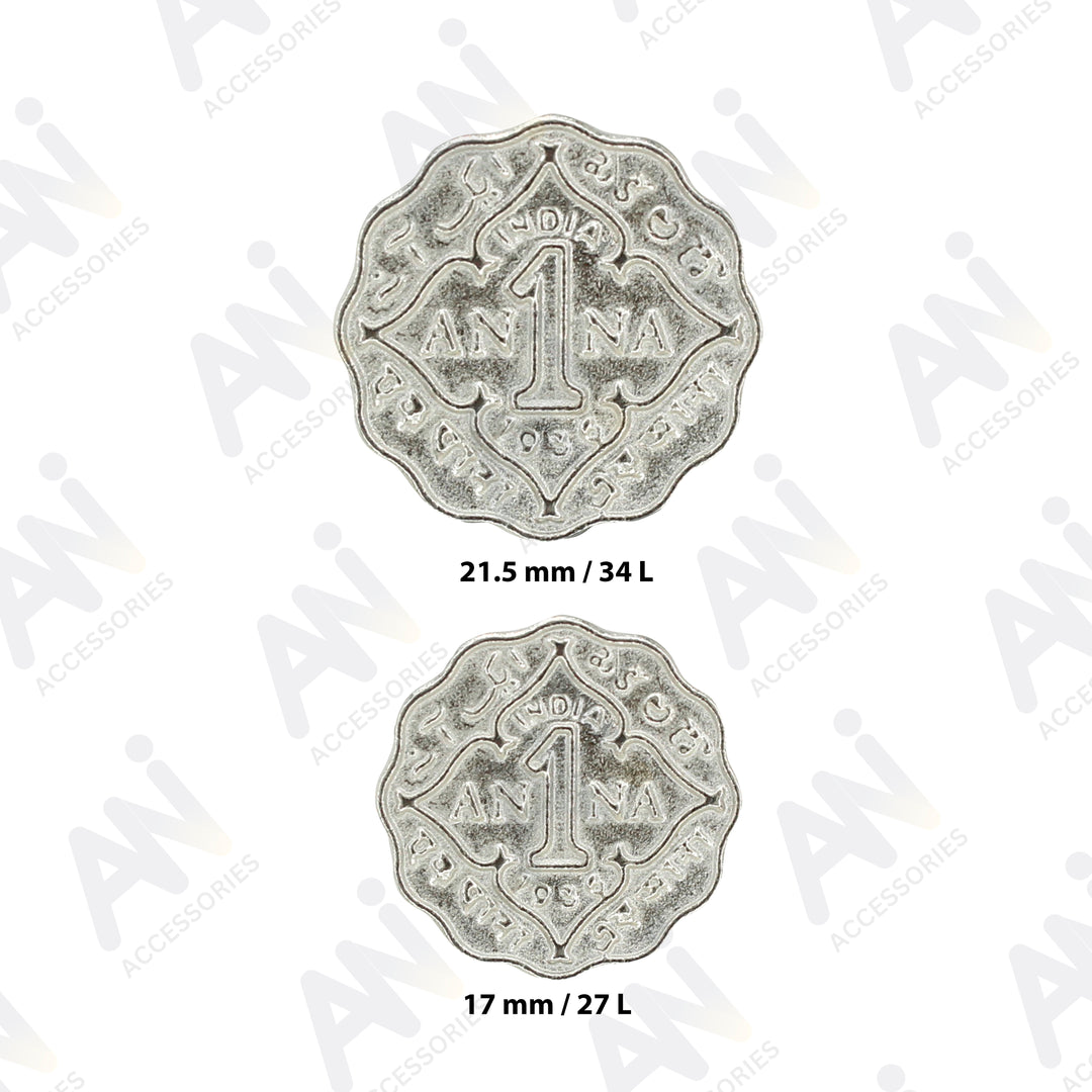 1 Anna Metal Coin Buttons