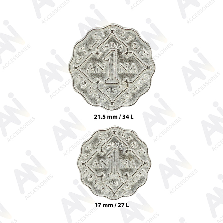 1 Anna Metal Coin Buttons