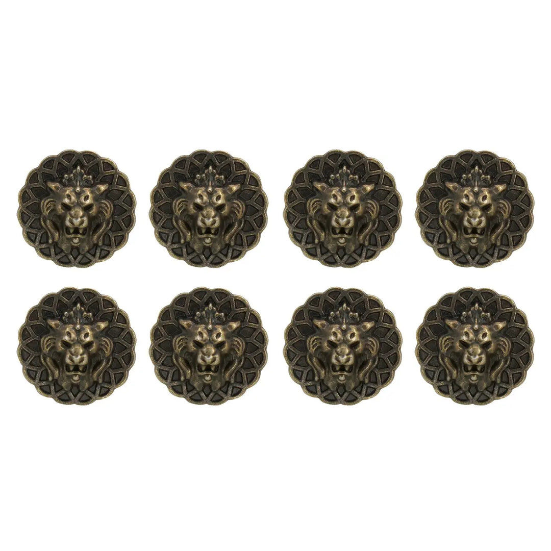 Lion Head Buttons for Clothing and Accessories | 18mm(28L) & 22mm(34L)