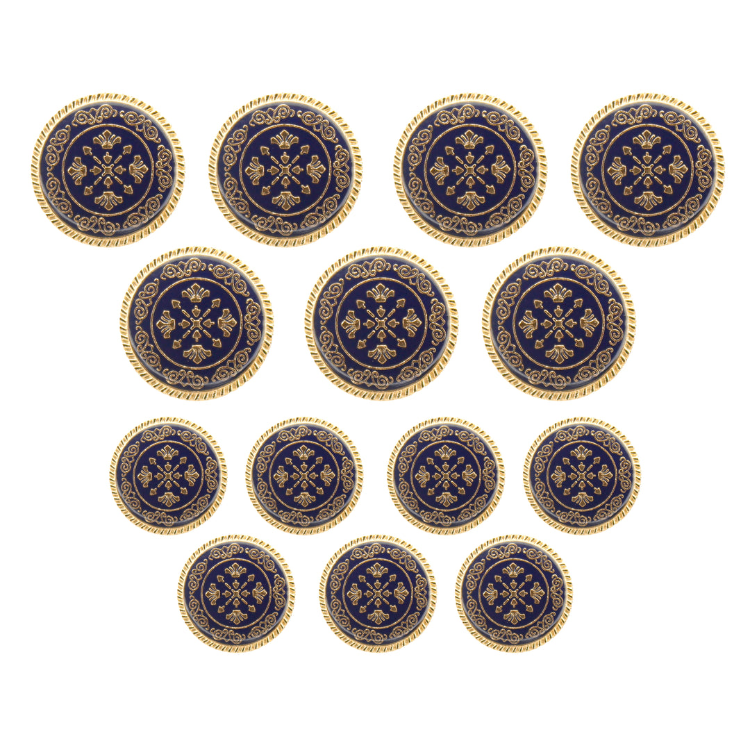 Ornate Metal Buttons with Floral Motif