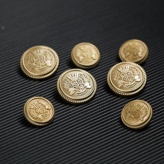 Imperial Gold Crest Metal Button ( 8 Big + 8 Small)