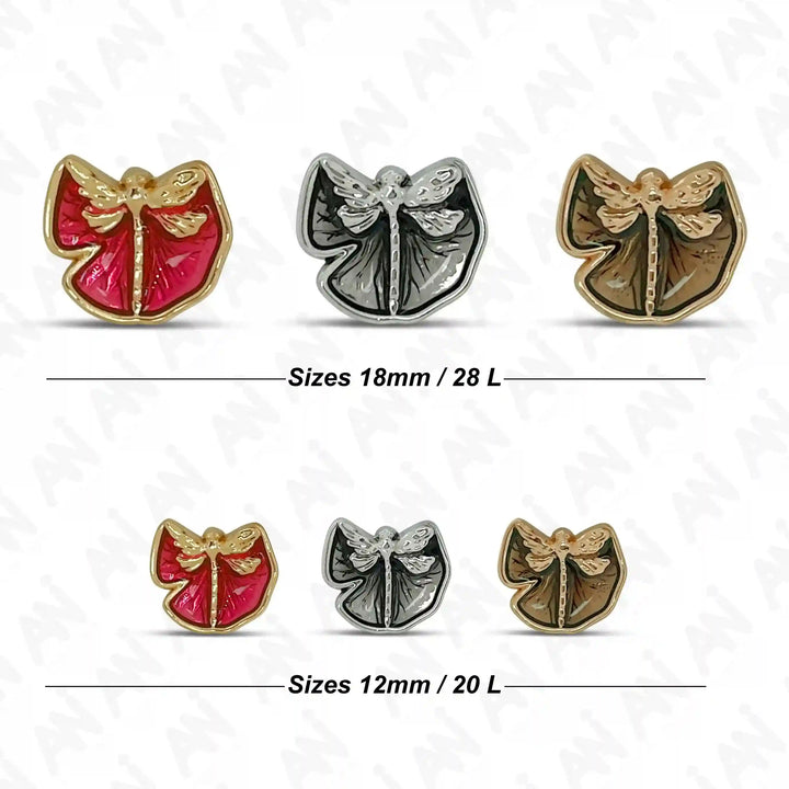 Dragon Fly Shirt Metal Buttons | 12mm & 18mm