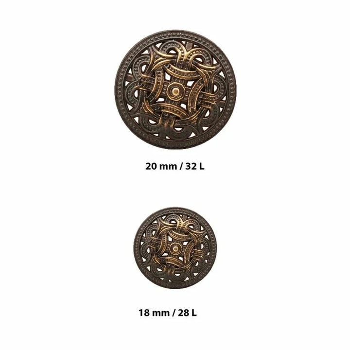 Celtic Knotwork Metal Buttons | 18mm(28L) & 20mm(32L)