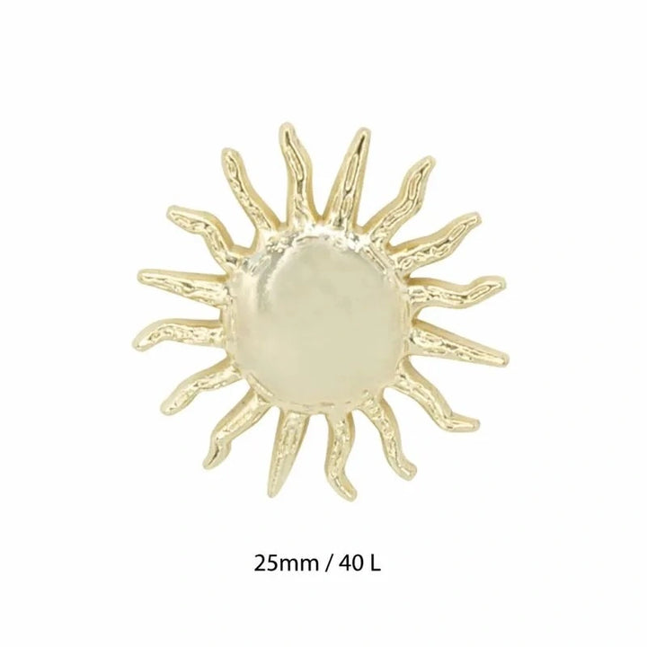 Golden Sunburst with Radiant Rays Metal Button | 25mm(40L)