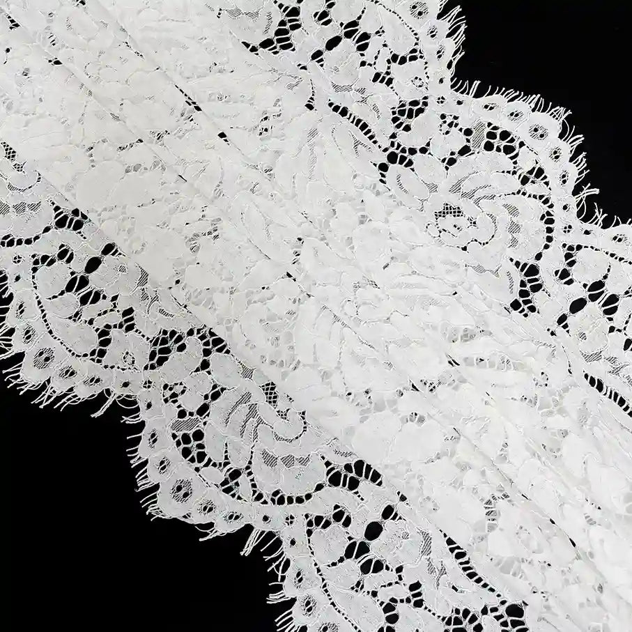 Classic Floral French Chantilly Lace Dyeable Fabric | 22 Inches