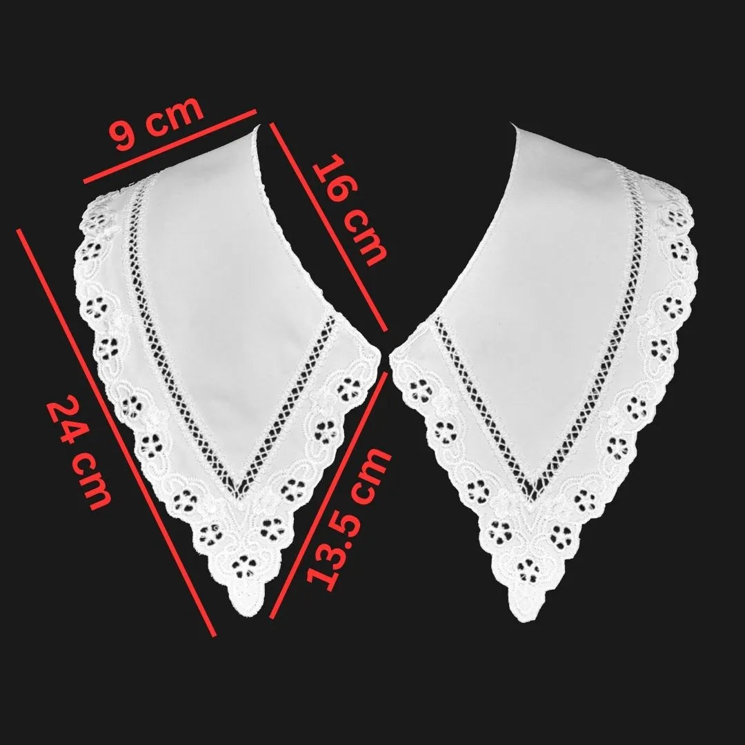 Classic Pilgrim Flower Peter Pan collar crafted with delicate flower motifs and refined border trim