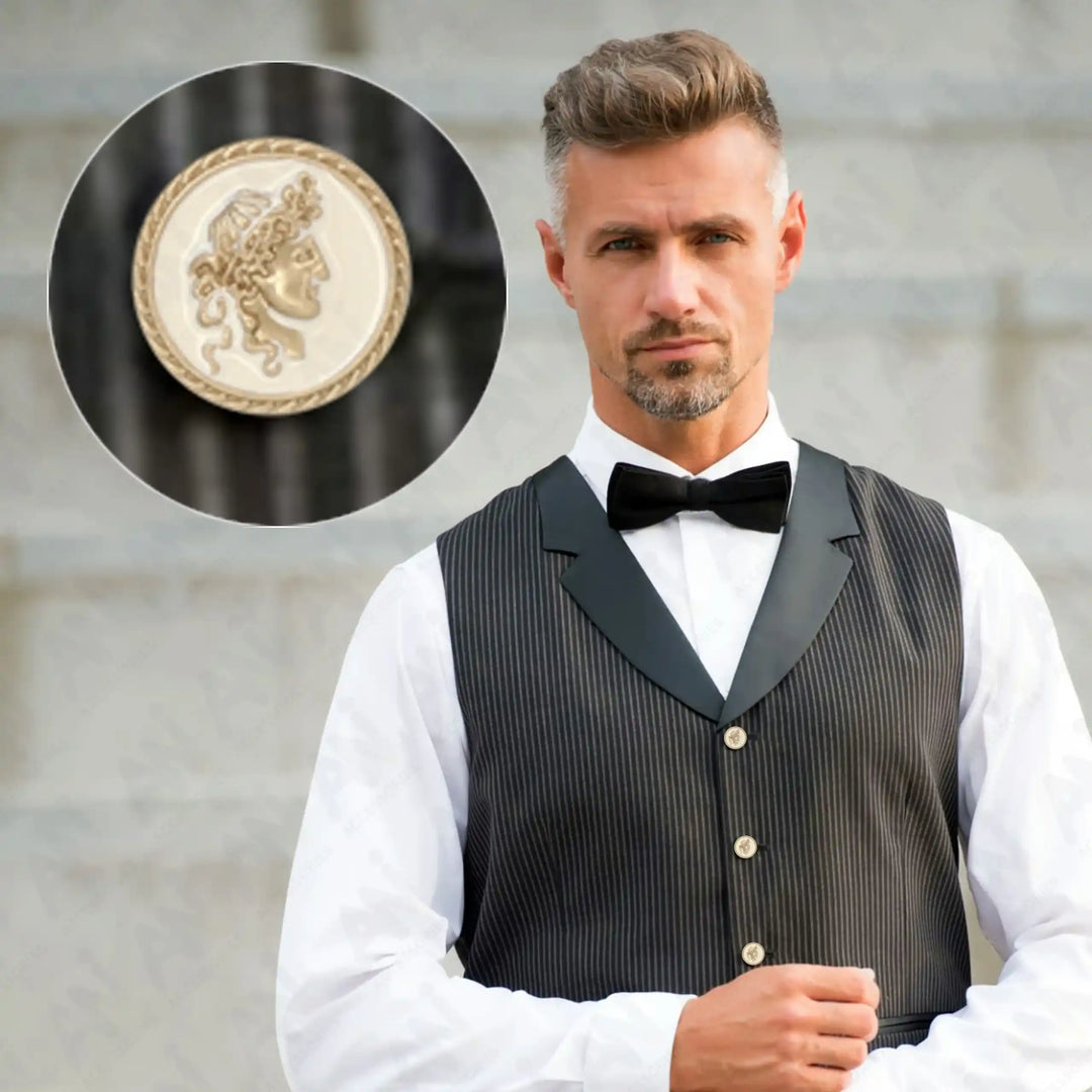 Coat button from Ani Accessories, designed with premium metal and crafted for fashionable coats and high-end garments