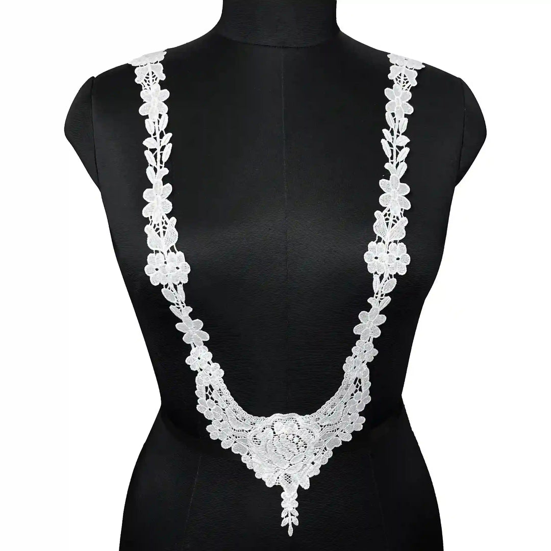 Contour line lace design by Ani Accessories featuring elegant linear detailing for refined garment decoration.