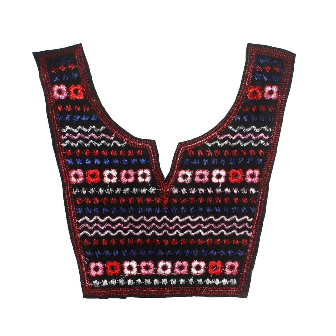 Couture grid style embroidered neckline by Ani Accessories with elegant geometric detailing for designer ethnic wear