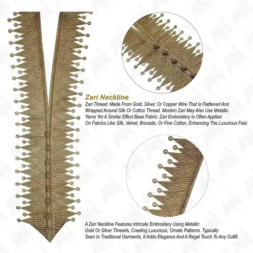 Moroccan Sfifa V Shape Zari