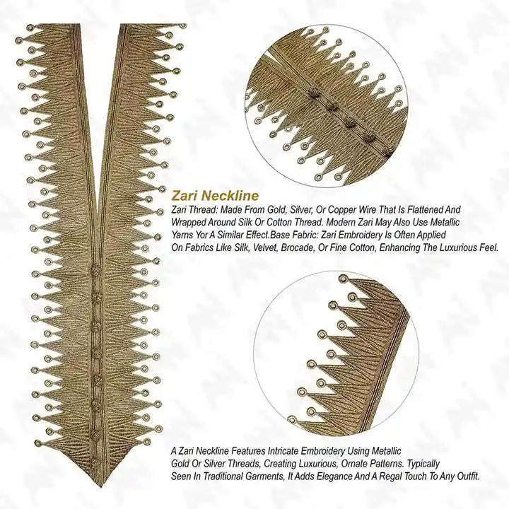 Moroccan Sfifa V Shape Zari