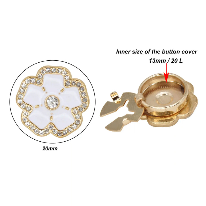 Marquise Style Flower Button Cover