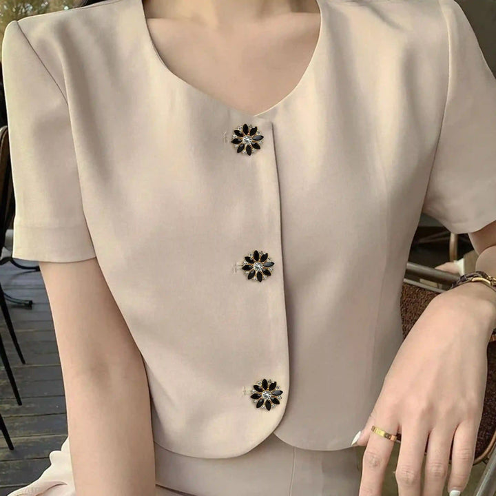 Floral Rhinestone Button Covers