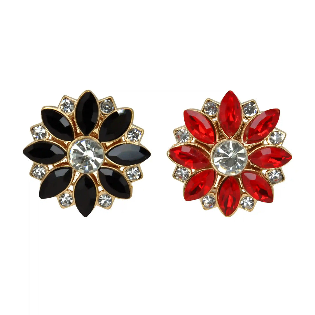 Floral Rhinestone Button Covers