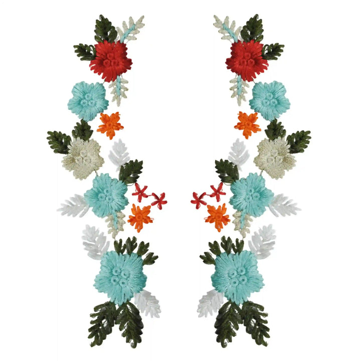 Aquatic Floral Embroidery Patch