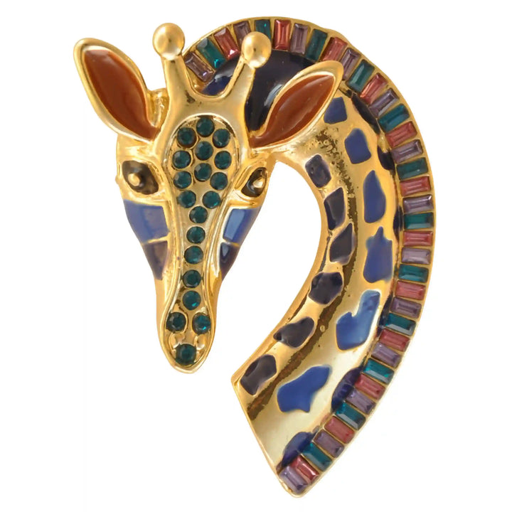 Jeweled Giraffe Brooch Pin