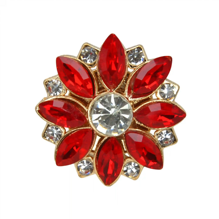 Floral Rhinestone Button Covers