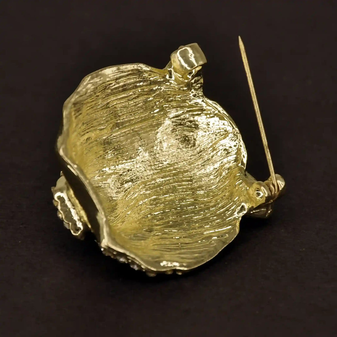 Rhinestone Tiger Brooch