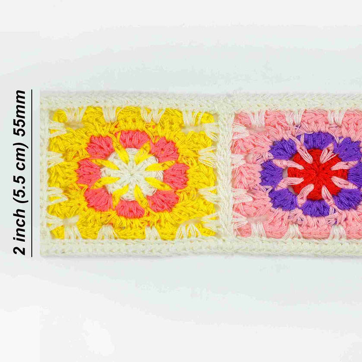 Rainbow Granny Square Trim