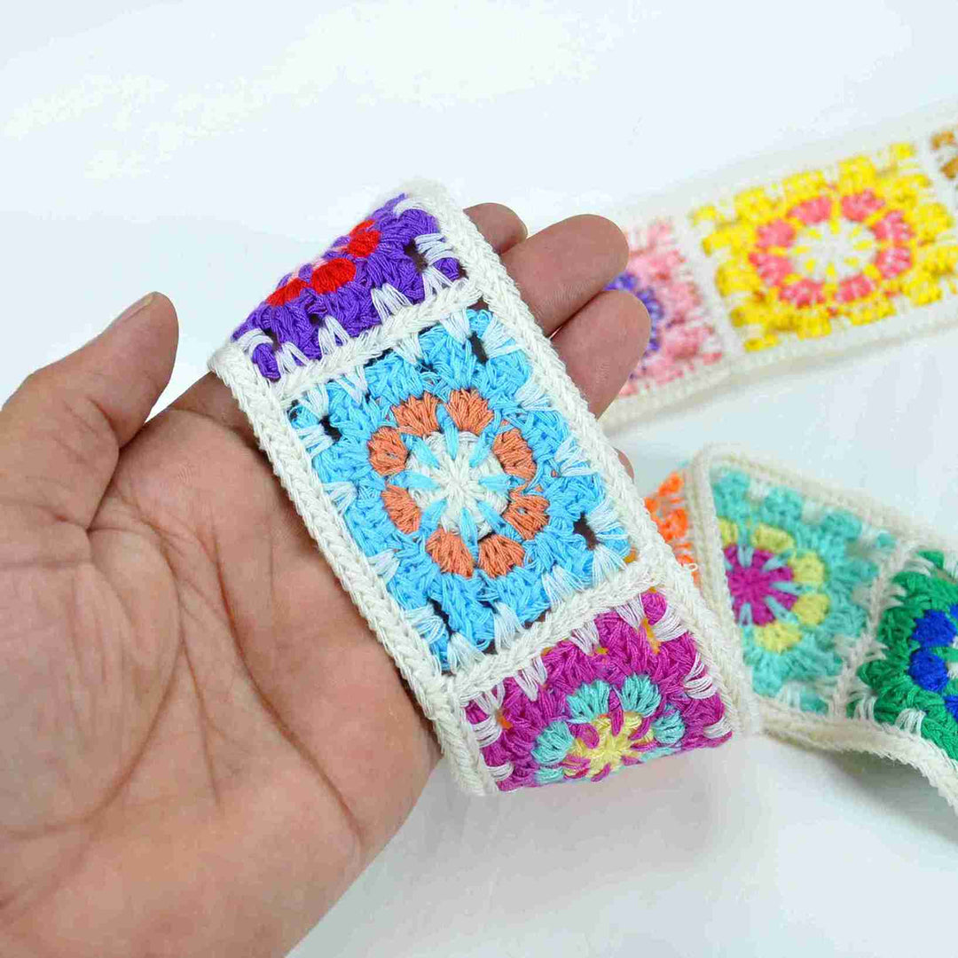 Rainbow Granny Square Trim