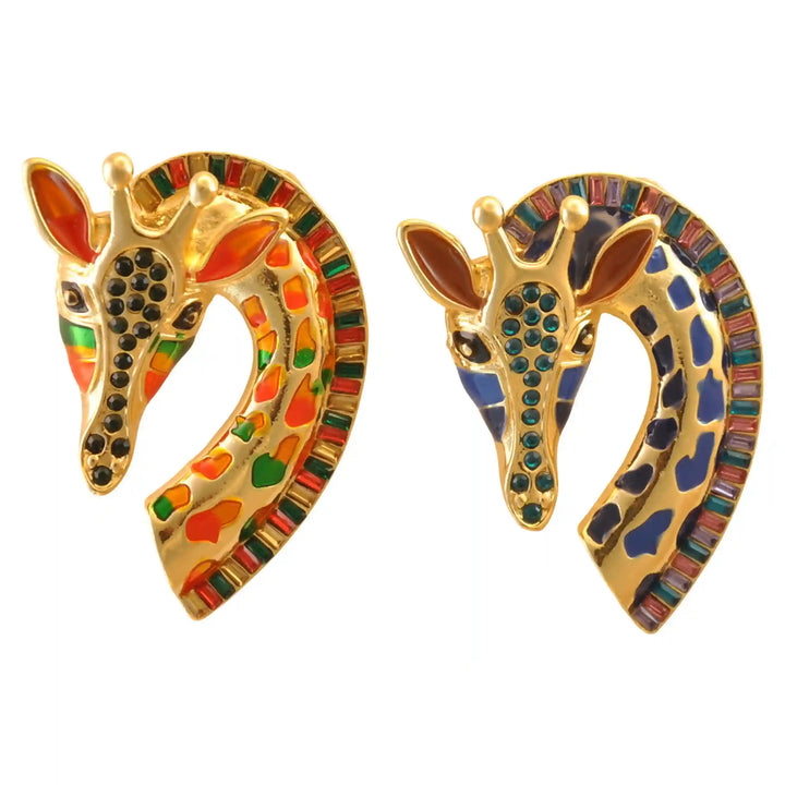 Jeweled Giraffe Brooch Pin