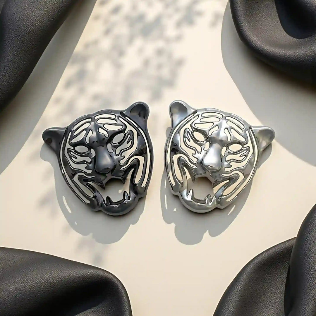 Tiger Head Emblem Brooch
