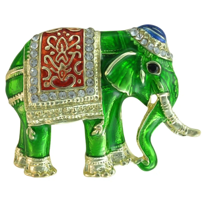 Enamel Elegant Elephant Brooch Pin