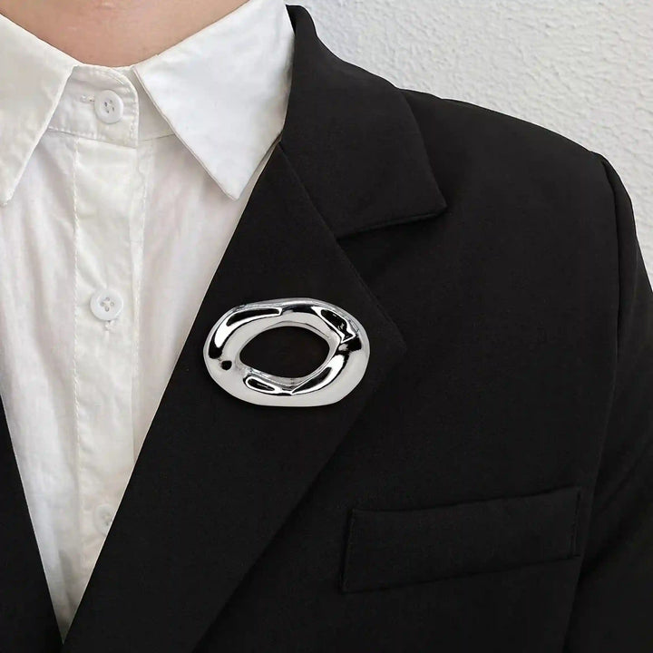 Silver Abstract Brooch