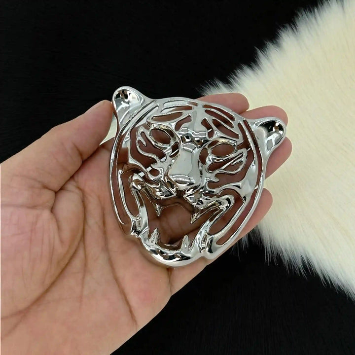 Tiger Head Emblem Brooch