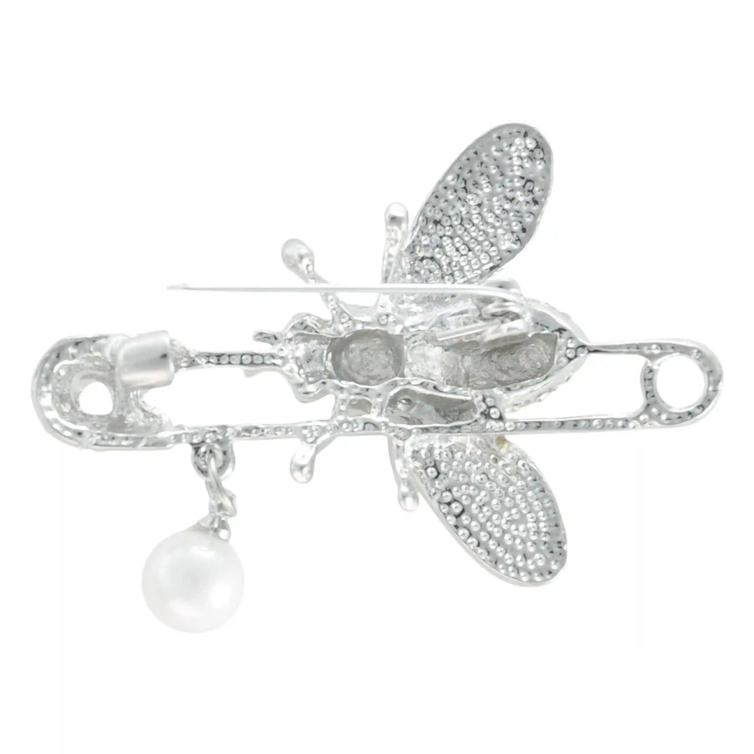 Encrusted Bee Safety Brooch Pin