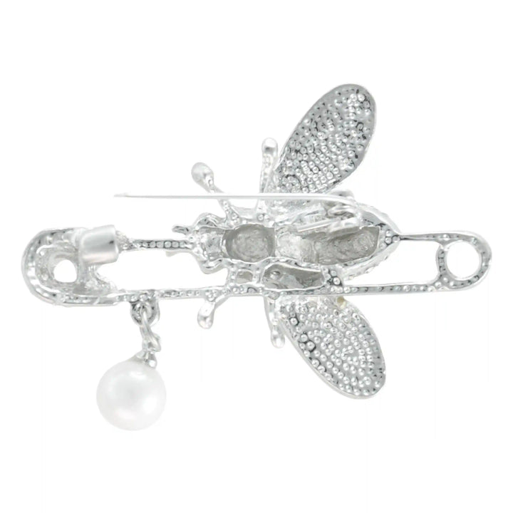 Encrusted Bee Safety Brooch Pin