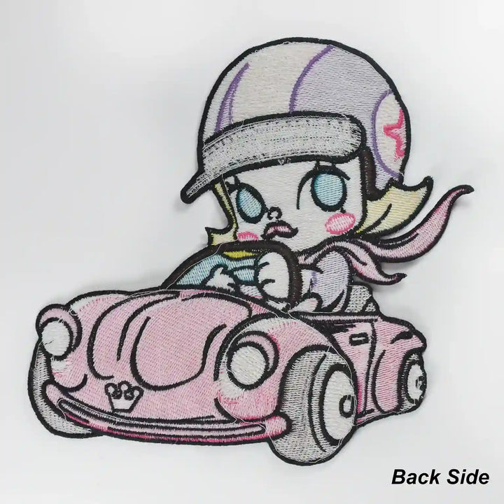 Pink Car Girl Large Sew Patch