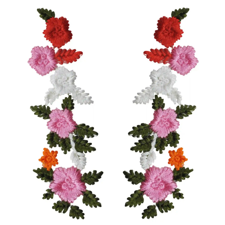 Multi Color Embroidered Floral Patch