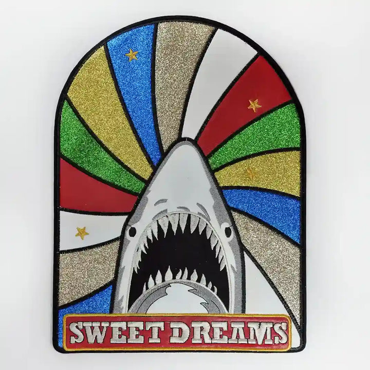 Colorful Stripe Shark Sew Patch